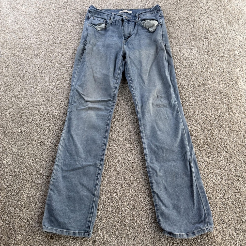 Levis 505 Jeans Womens 6 Blue Straight Leg Denim Regular Fit Faded Wash Casual